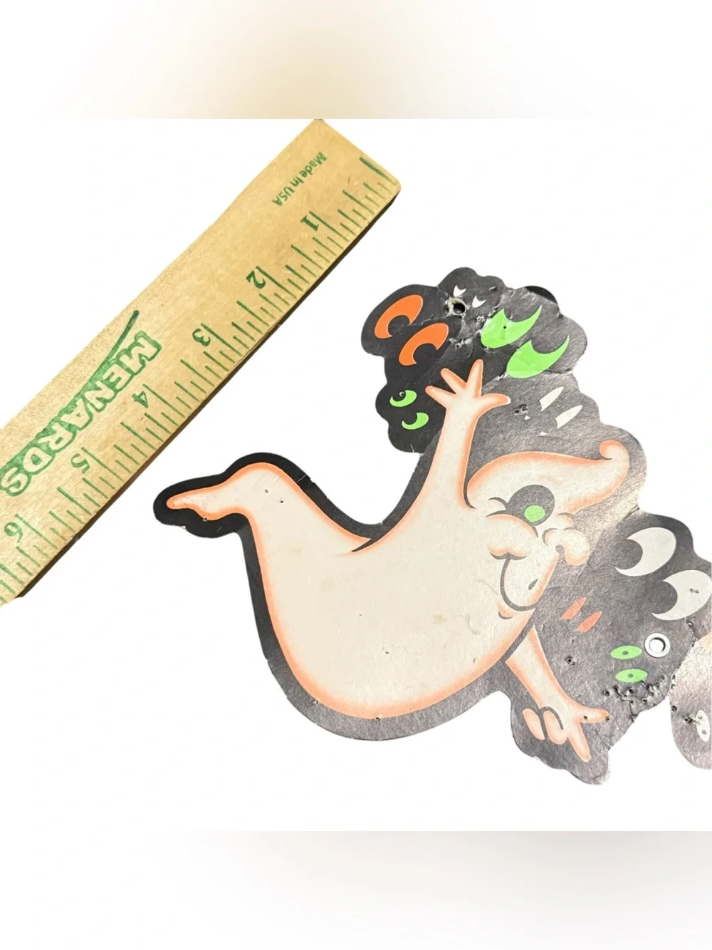 Vintage 1981 Beistle Happy Halloween Streamer Ghost Bones Die Cut Decor 80s
